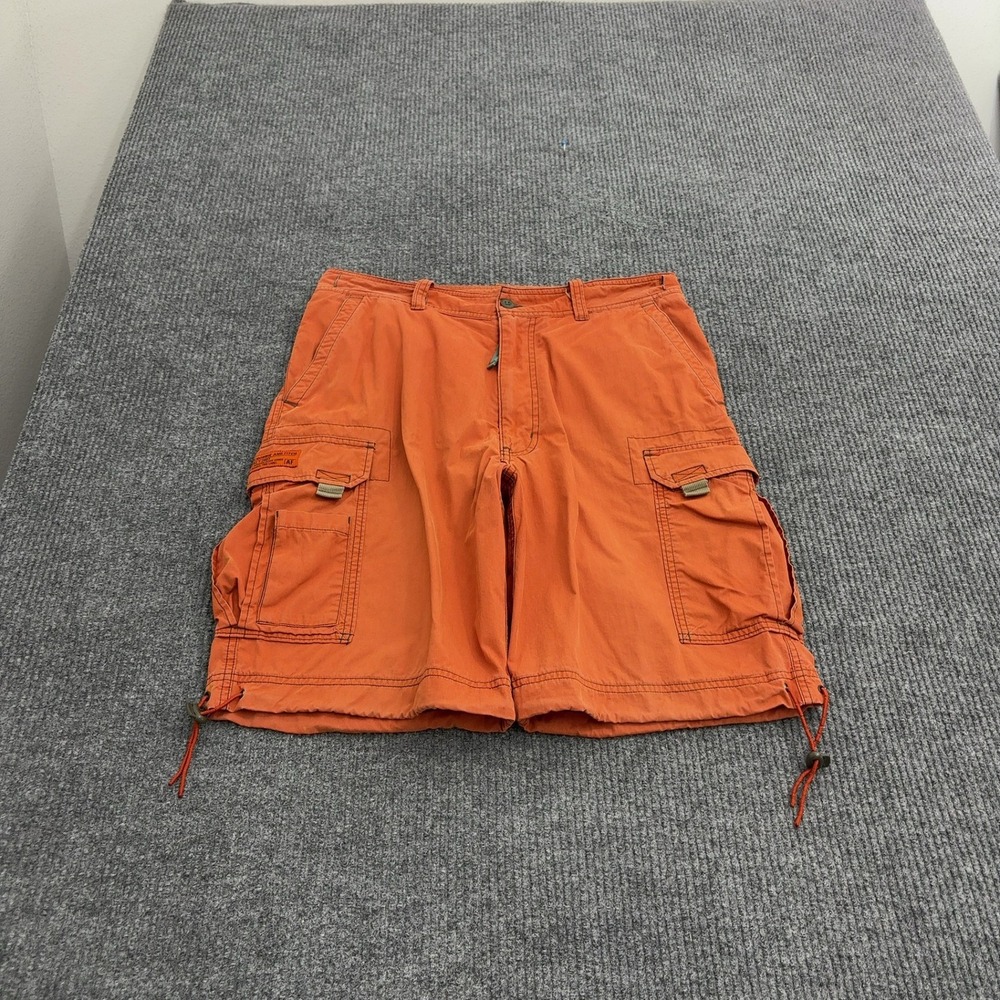 Abercrombie & Fitch Cargo Shorts Mens 32 Orange Cotton Nylon Paratroops Gorpcore